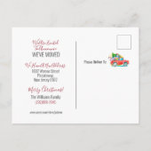 レッドトラッククリスマスツリー贈り物休暇引っ越し 案内ポストカード (裏面)