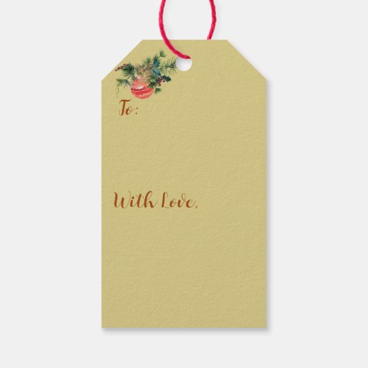 レッドトラッククリスマスツリー雪フレーク ギフトタグ (裏面)