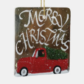 レッドトラッククリスマスツリー セラミックオーナメント (右)