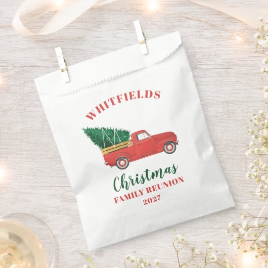 レッドトラッククリスマスファミリー懇親会カスタム フェイバーバッグ (クリップ留めされた状態)