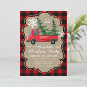 レッドトラッククリスマスホリデーパーティ招待状 招待状 (スタンド正面)
