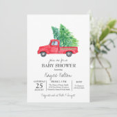 レッドトラッククリスマス招待状、レッドトラックベビー 招待状 (スタンド正面)