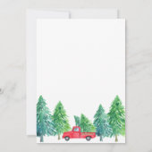 レッドトラッククリスマス招待状、レッドトラックベビー 招待状 (裏面)