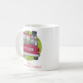 レッドトラッククリスマス雪だるまホットチョコレート名 コーヒーマグカップ (正面左)