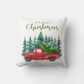 レッドトラッククリスマス クッション (正面)
