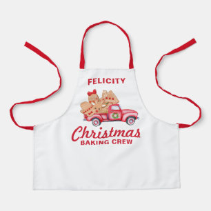 レッドトラックジンジャーブレッドクッキークリスマスベーキングクルー エプロン