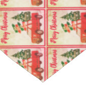 レッドトラックツリーウッドランドヴィンテージメリークリスマス テーブルクロス (アングル)