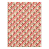 レッドトラックツリーウッドランドヴィンテージメリークリスマス テーブルクロス (正面)