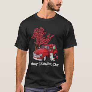 レッドトラックハッピーヴァレンティーンズデイラブラドールリトリバー Tシャツ