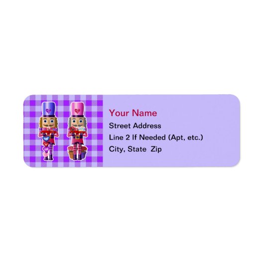 レッドトラックバレンタイン付きくるみ割り住所 シール (正面)