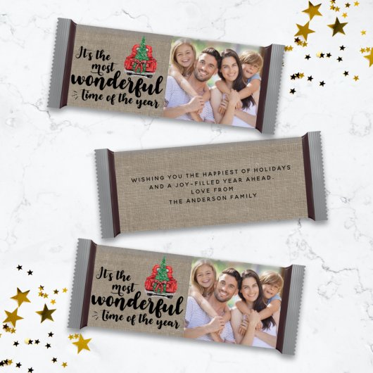 レッドトラックバーラップクリスマスキャンディバーラッパー