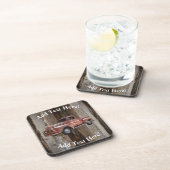 レッドトラックバーンドボードヴィンテージウッド素朴ウッド コースター (右側)