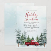 レッドトラックパインツリーズクリスマスホリデーランチ 招待状 (正面/裏面)