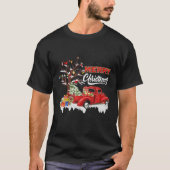 レッドトラックファミリーマッチングクリスマスパジャマスツリーL Tシャツ (正面)