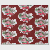 レッドトラックファームハウスクリスマス ラッピングペーパー (フラット)