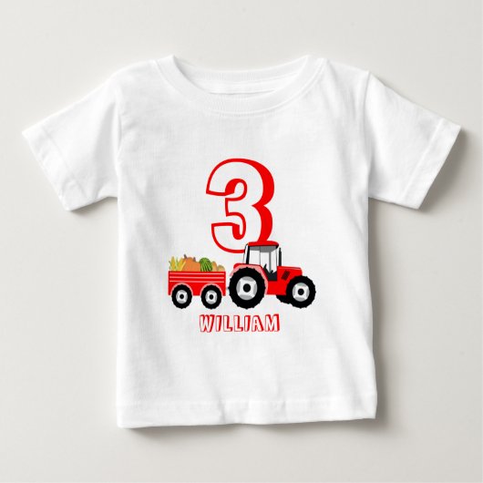 レッドトラックファームプロデュース誕生日ボーイ ベビーTシャツ (正面)