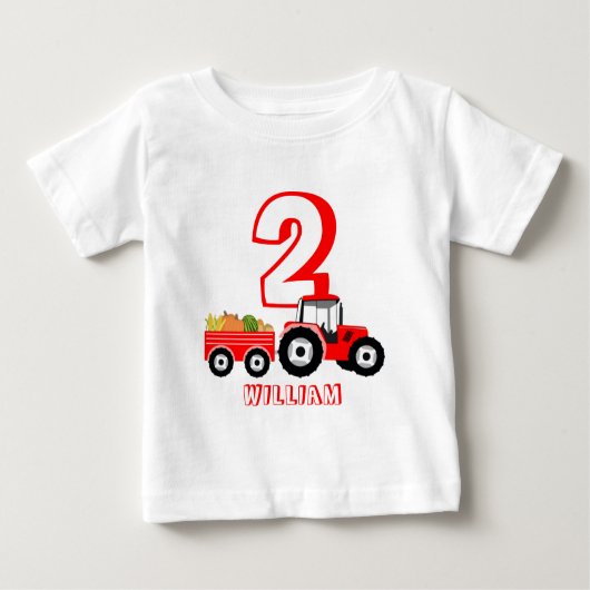 レッドトラックファームプロデュース誕生日ボーイ ベビーTシャツ (正面)