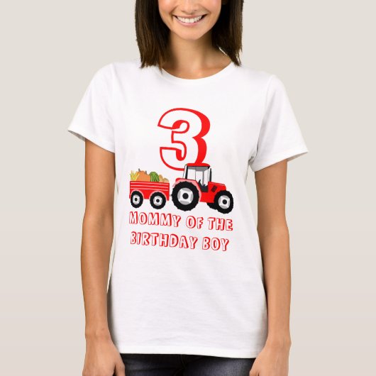 レッドトラックファームプロデュースmommy誕生日少年 tシャツ (正面)