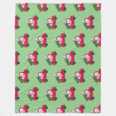 レッドトラックホリデーにクリスマスの猫たち フリースブランケット (正面)