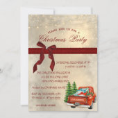 レッドトラックボウ企業の、クリスマスパーティー 招待状 (正面)