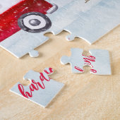 レッドトラックメリークリスマスグレージグソーパズル ジグソーパズル (側面)