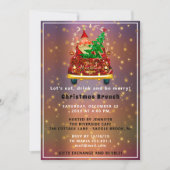 レッドトラックメリークリスマスツリーブランチディナーバラ 招待状 (正面)