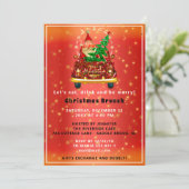 レッドトラックメリークリスマスツリーブランチ夕食赤 招待状 (スタンド正面)
