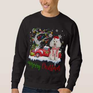 レッドトラックメリークリスマスツリープードルパジャマ スウェットシャツ