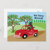 レッドトラックラブラドールの新住所案内 案内ポストカード (正面/裏面)