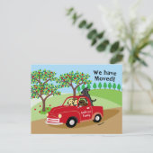 レッドトラックラブラドールの新住所案内 案内ポストカード (スタンド正面)