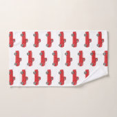 レッドトラックレトロ柄バスタオルセット バスタオルセット (ハンドタオル)