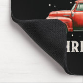 レッドトラックワゴン上のメリークリスマスツリーヴィンテージXm マウスパッド (コーナー)