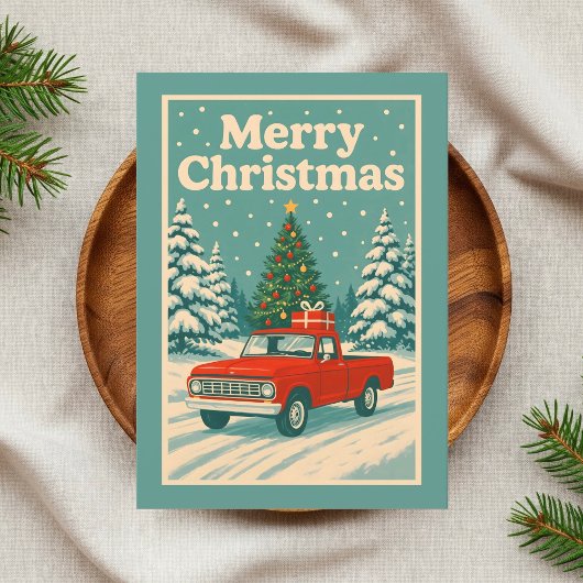 レッドトラックヴィンテージクリスマス シーズンカード