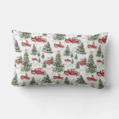 レッドトラックヴィンテージクリスマス ランバークッション (裏面)