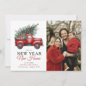 レッドトラック新年ニューホームフォトホリデームービング 案内状 (正面)