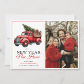 レッドトラック新年ニューホームフォトホリデームービング 案内状 (正面)