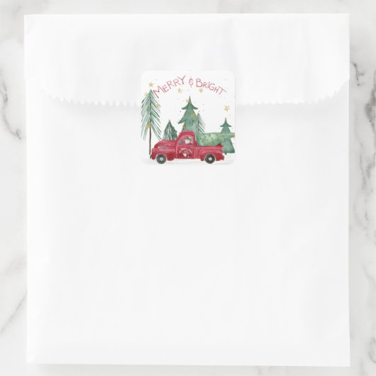 レッドトラック格言ホームツリーファームクリスマスアドレス スクエアシール (バッグ)