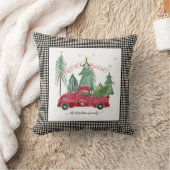 レッドトラック白黒バッファローチェックファームハウス クッション (ブランケット)