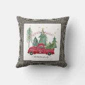 レッドトラック白黒バッファローチェックファームハウス クッション (裏面)