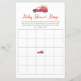 レッドトラック秋リトルカボチャ赤ちゃんシャワービンゴ