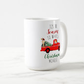 レッドトラック&クリスマスムービーを見る季節 コーヒーマグカップ (正面右)