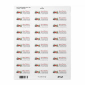 レッドトラック |クリスマス差出人住所ラベル ラベル (フルシート)