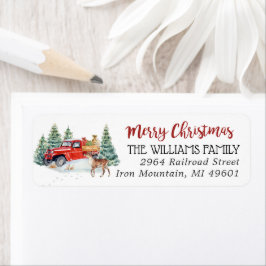 レッドトラック|クリスマス 返信先住所ラベル ラベル