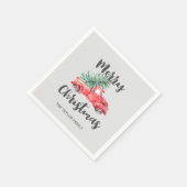 レッドトラック&ツリーメリークリスマスパーティー スタンダードカクテルナプキン (角)