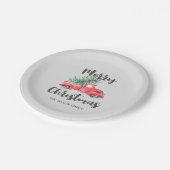 レッドトラック&ツリーメリークリスマスパーティー ペーパープレート (アングル)