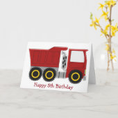 レッドトラパーソナライズされたック第5誕生日 カード (黄色い花)