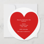 レッドトランプのポーカーチップハート婚約結婚式招待状 招待状 (裏面)
