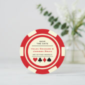 レッドトランプのポーカーチップベガスカジノウェディングセーブザデート (スタンド正面)