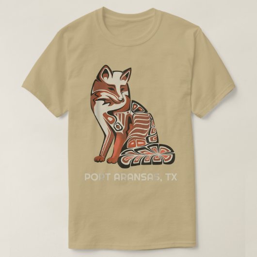 レッドトリバルキツネアランサス先住民アメリカのアートワークSty Tシャツ (デザイン正面)