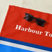 レッドトリムヒルトンヘッドハーバータウンライトハウス ビーチタオル